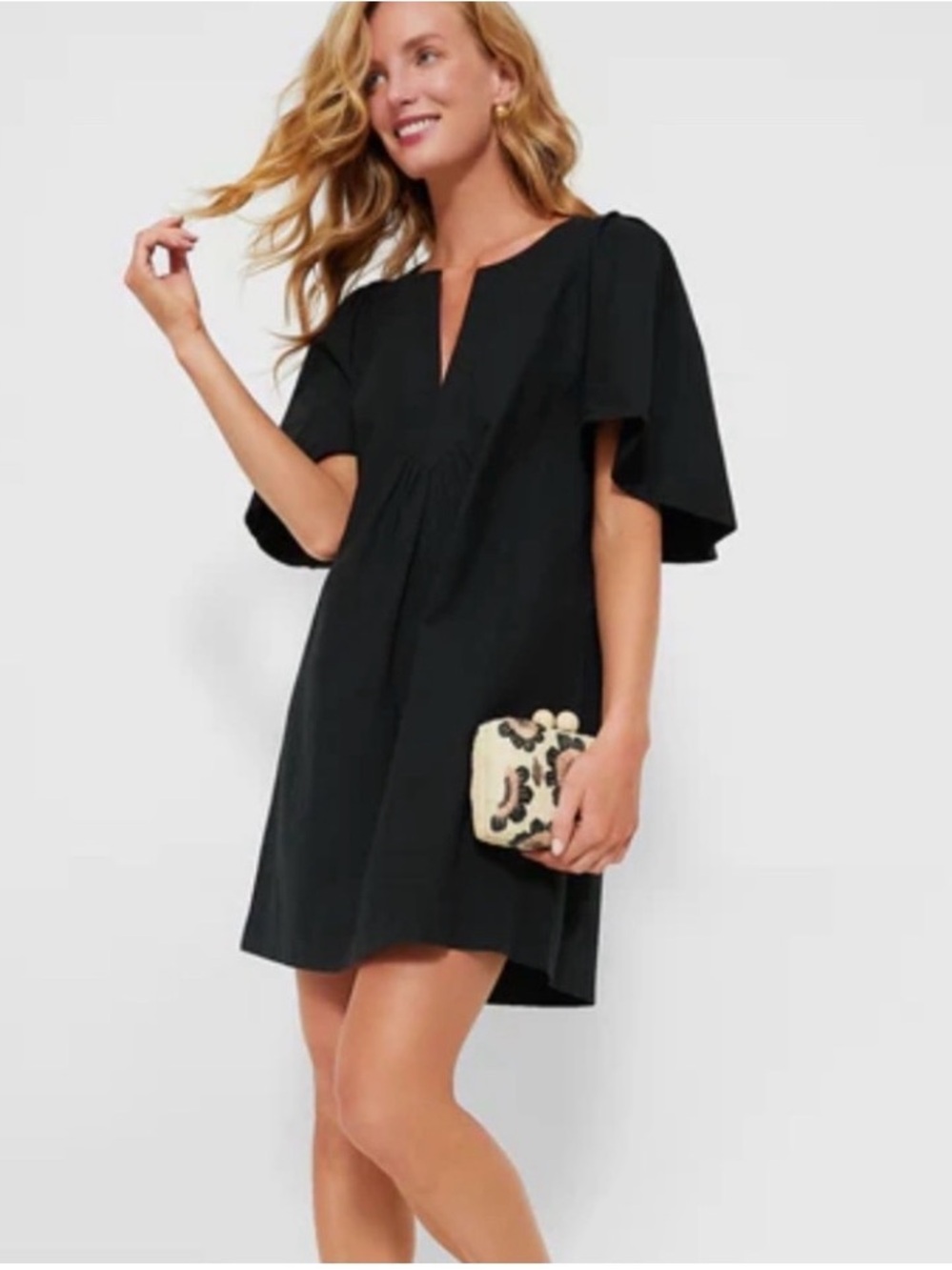 Tuckernuck Pommander Place Black Finley Flutter Sleeve Dress